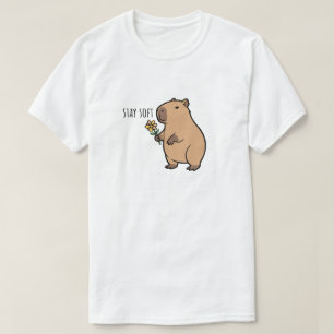 Bleib weich Capybara Illustration Tier T-Shirt