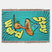 Bleib Weird Psychedelischer Pilz mit Spiral-Hinter Decke (Vorderseite)