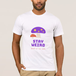 Bleib Weird Retro Pilz Premium T-Shirt
