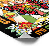 Bleib Welt braucht dich rufe 988 Prävention groovy Poster (Ecke)