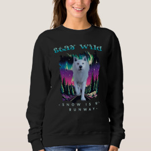 Bleib wild, Arktischer Wolf Sweatshirt