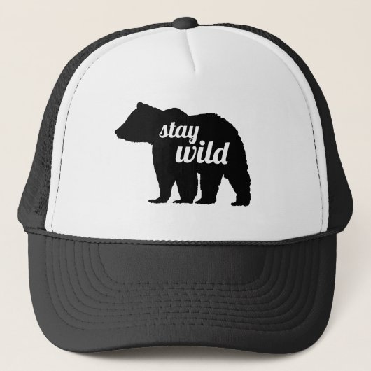 Bleib wild Bär Silhouette Truckerkappe (Vorderseite)
