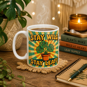 Bleib wild, blättrig, süß, botanischer Kaffeebeche Kaffeetasse