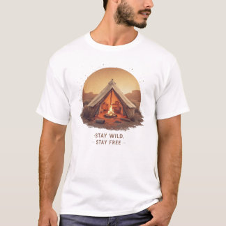 Bleib wild, bleib frei ⛺ | Vintage Camping T-Shirt