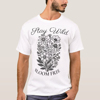 Bleib wild, blühe frei Wilde Blume | Vintage  T-Shirt