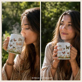 Bleib wild, Blumenkind, Boho-Blumen und Bienen Kaffeetasse