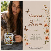 Bleib wild, Blumenkind, Boho-Blumen und Bienen Kaffeetasse