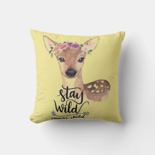 Bleib wild Boho Reh Kissen