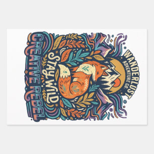 Bleib wild – Freigeist für Abenteuerlustige Seelen Geschenkpapier Set