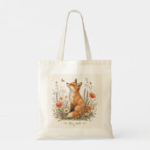 Bleib Wild Fuchs-Tasche Wildblumen Wald Fuchs Tragetasche (Rückseite)
