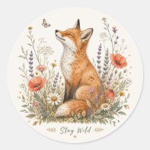 Bleib Wild Fuchs Wildblume Waldlandschaft Fuchs