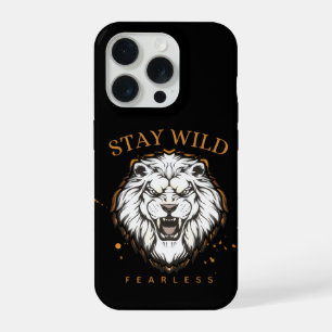 Bleib Wild Furchtlos Löwe Handyhülle   Ästhetik Bo iPhone 15 Pro Hülle