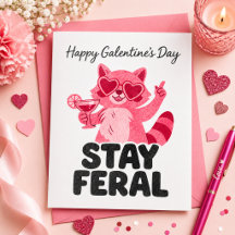 Bleib wild Galentines Waschbär Karte