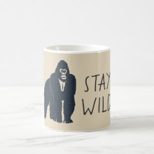 Bleib Wild Gorilla-Silhouette Kaffeetasse