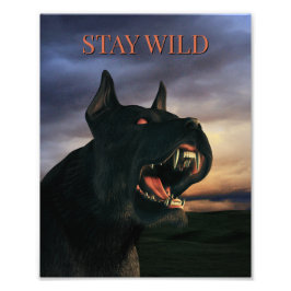 Bleib wild. Großer, schwarzer Hund Fotodruck