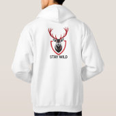 Bleib Wild Hirschkopf Hoodie (Rückseite)