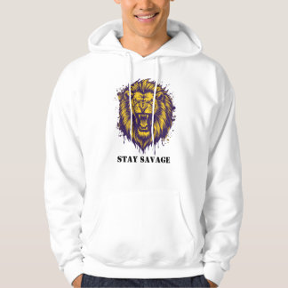 Bleib wild Löwe Grafik Wilder Alpha Löwe Hoodie