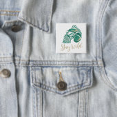 Bleib wild moderner bärtiger Totenkopf Button (Beispiel)