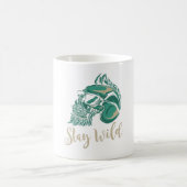 Bleib Wild Moderner Bärtiger Totenkopf Kaffeetasse (Mittel)