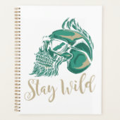 Bleib wild moderner bärtiger Totenkopf Planer (Vorderseite)