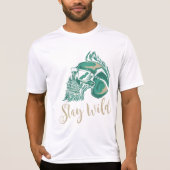 Bleib Wild Moderner Bärtiger Totenkopf T-Shirt (Vorderseite)