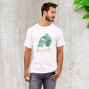 Bleib Wild Moderner Bärtiger Totenkopf T-Shirt