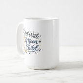 Bleib wild, Mondkind Himmlischer Boho-Kaffeebecher Kaffeetasse (Vorderseite Links)