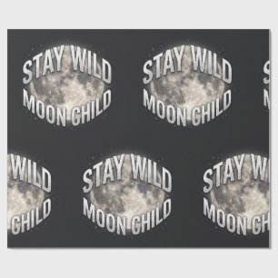 Bleib wild, Mondkind, Vollmond am Himmel Geschenkpapier