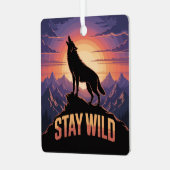 Bleib wild ornament aus metall (Vorderseite links)