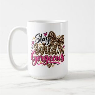 Bleib wild Schöner Rosa Leopardenprint Kaffeetasse