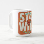 Bleib Wild Skull Langarmshirt Kaffeetasse (Vorderseite Links)