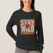 Bleib Wild Skull Langarmshirt T-Shirt (Vorderseite)