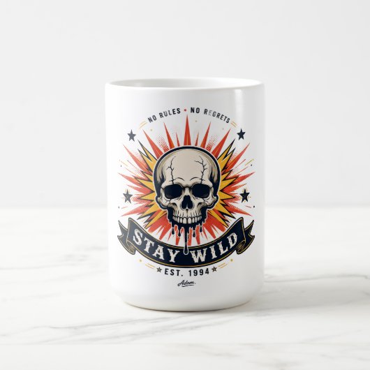 Bleib Wild Skull T-Shirt Kaffeetasse (Mittel)