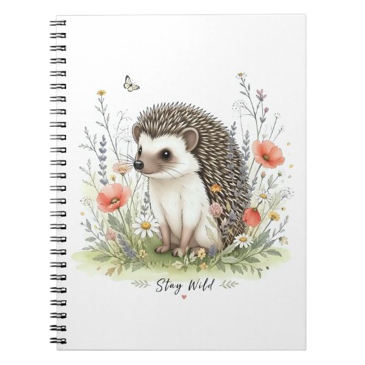 Bleib wild Süßer Igel Wald Notizblock (Vorderseite)