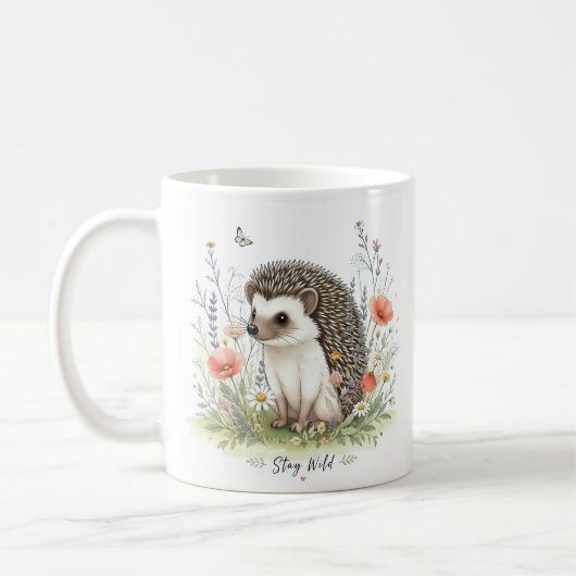 Bleib wild Süßer Waldigel Kaffeetasse (Links)