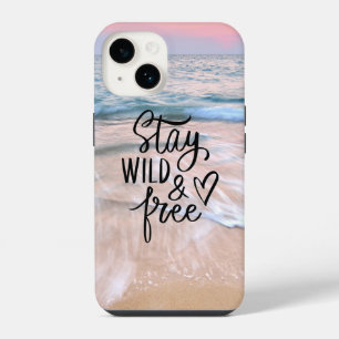 Bleib wild und frei Zitat Strandfotografie iPhone 14 Hülle