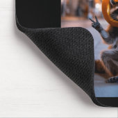 Bleib wild Waschbär Halloween Eiscafé trinken Mousepad (Ecke)