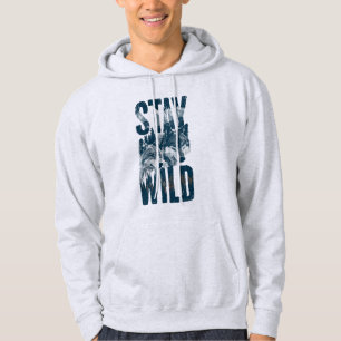 Bleib Wild Wolf Natur Szene Wilderness Kapuze Hoodie