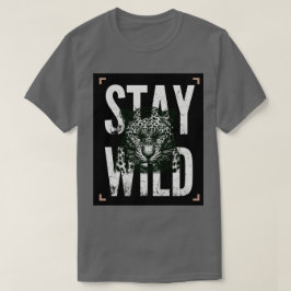 Bleib Wildes Leopardengesicht T-Shirt Design