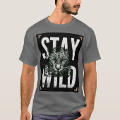 Bleib Wildes Leopardengesicht T-Shirt Design (Vorderseite)