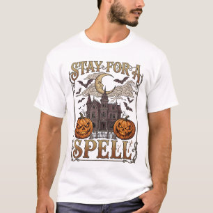 Bleib Zauber Haloween Spukhaus Kürbisse Fledermäus T-Shirt
