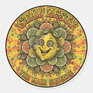Bleib Zesty Psychedelic Citrus Aufkleber