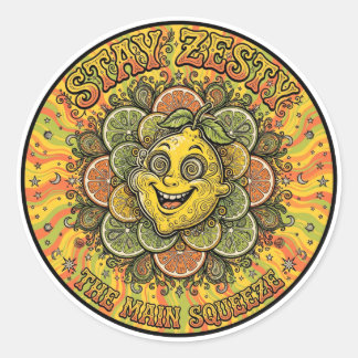 Bleib Zesty Psychedelic Citrus Aufkleber