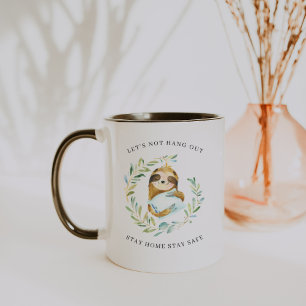 Bleib zu Hause, bleib sicher   Wasserfarbenfaultie Tasse