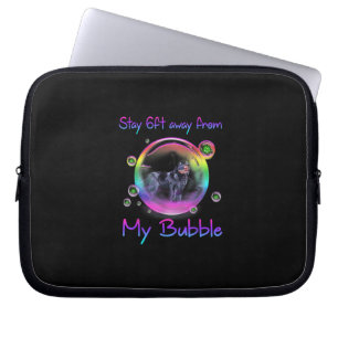 Bleibe 1,50 m von meinem Bubble-Hundegeschenk für  Laptopschutzhülle