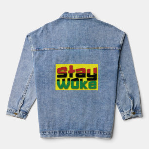 Bleibe AF Pro Schwarzer Power Schwarzer Verlauf Bl Jeansjacke