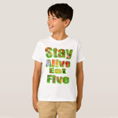 Bleibe Alive Eat Five Fruit Veg Logo T-Shirt (Vorne ganz)