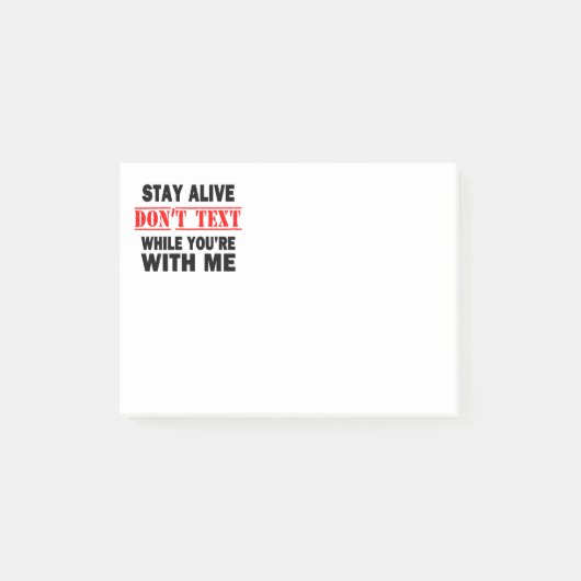 Bleibe Alive. Nicht mit mir schreiben Post-it Klebezettel (Vorderseite)