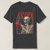 Bleibe Alive Skeleton Drink Kaffee Sonniges Skelet T-Shirt (Design vorne)