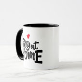 Bleibe am Herzen der Zuhause Tasse (Vorderseite Links)